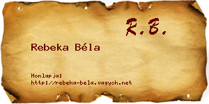 Rebeka Béla névjegykártya